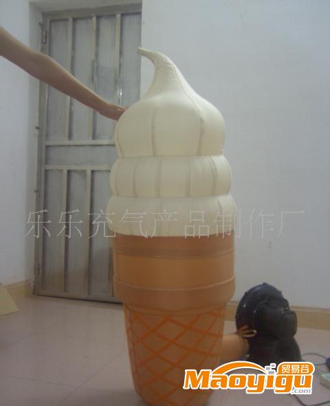厂家研发|充气螺旋冰淇淋|冰淇淋模型|冷饮店模型|牛津布仿真气模