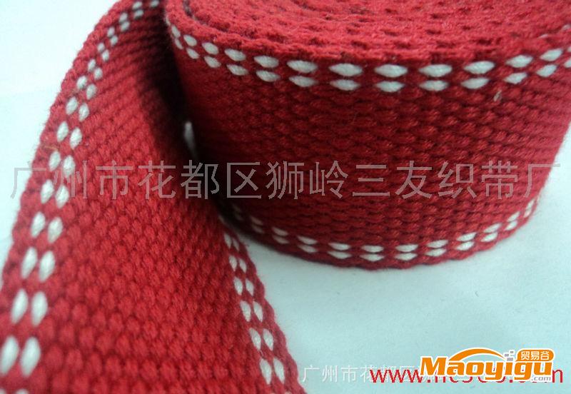 平纹织带专业生产+大红色间色平纹织带+生产图片现场实拍