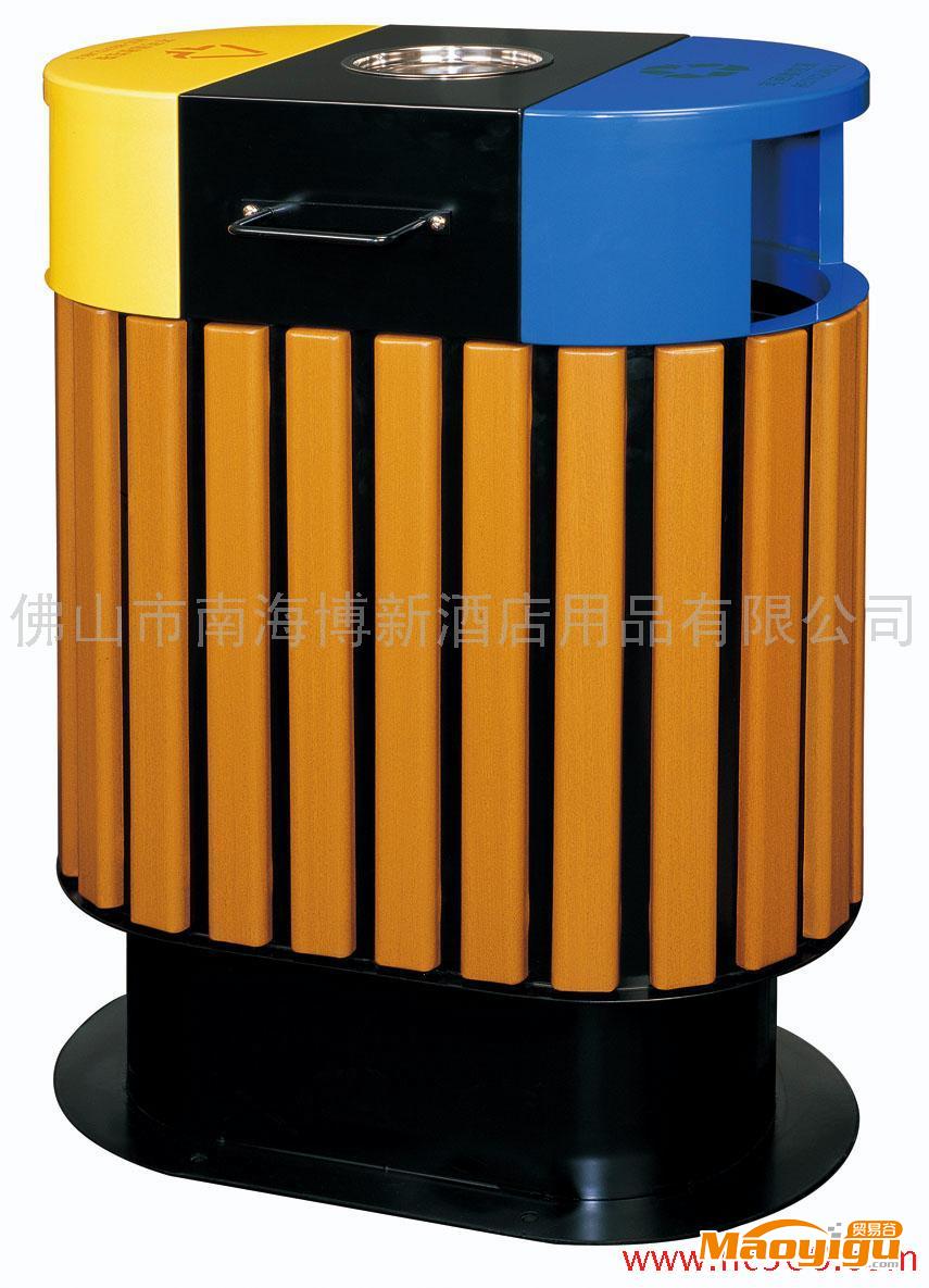 供应BX-B221钢木垃圾桶（户外）钢木环保垃圾桶！分类环卫垃圾桶（厂家）
