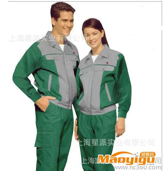 定做全棉春秋季工作服厂家 长袖套装工作服上海外套夹克衫