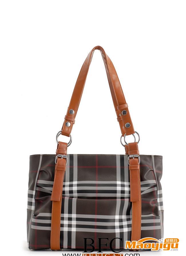 BFC 英伦 潮流时尚 苏格兰 格仔 手提包 女包 bag T0106