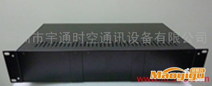 供应厂家生产2U19英寸 台式收发器14槽双电源光纤机架 黑色