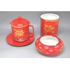 描金茶杯，景德镇中国红茶具，定做陶瓷杯子