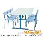 【厂家】六人阅览桌椅图书馆阅览桌椅 钢木阅览桌椅