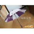 紫色、白色相间碰织布直杆弯柄西瓜广告伞 雨伞 伞