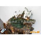 双仙鹤蘑菇树头陶瓷喷泉工艺品
