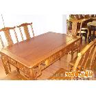 鸡翅木家具 红木餐桌7件套 仿古餐椅 实木原木饭台 中式宫廷古典