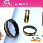 供应饰品厂家最新设计生产黑色金纹戒指 不锈钢时尚戒指 欧美原单