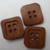 方形木扣，木头纽扣，木制扣