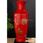 供应天和中国红瓷器精品|四季平安富贵花瓶