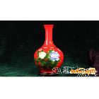 供应陶瓷花瓶 玉堂春瓶描金牡丹红瓷花瓶 居家装饰品工艺品