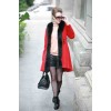 供应尤加迪曼女装时尚品牌代理加盟批发黑红羊毛大衣