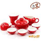 供应熙客 新品茶具 红瓷套装 陶瓷茶具 XKTC01