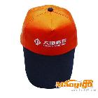 供应生产橙色帽顶黑色涤纶广告促销礼品鸭舌帽子