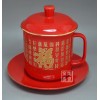 景德镇火炬陶瓷厂定做中国红瓷茶杯