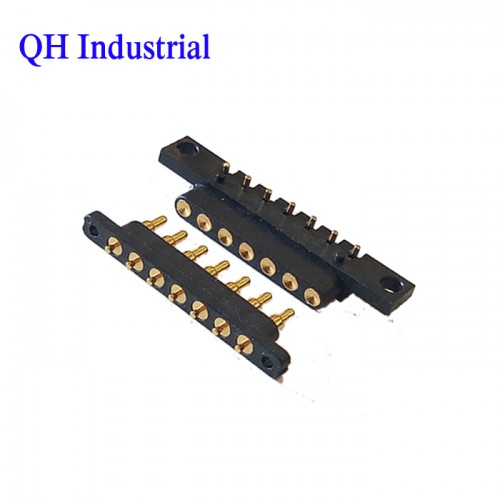 10A大电流pogo pin矩形磁吸连接器镀金黄铜充电军工通讯