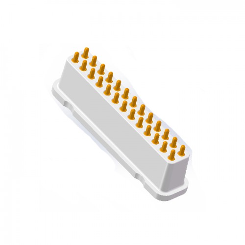 折弯式 pogo pin2.54mm间距弹簧针连接器PDA镀金黄铜