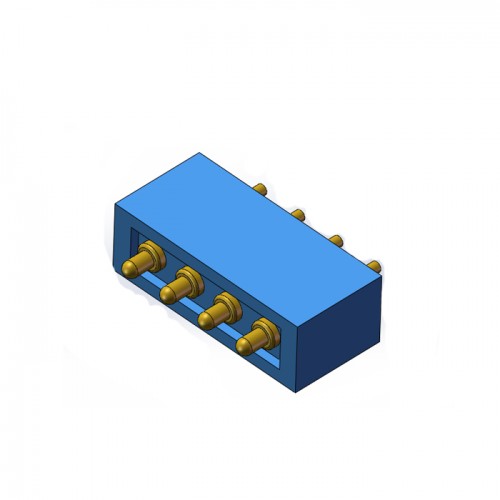 折弯式 pogo pin3.0mm间距弹簧针连接器镀金黄铜充电军工通讯