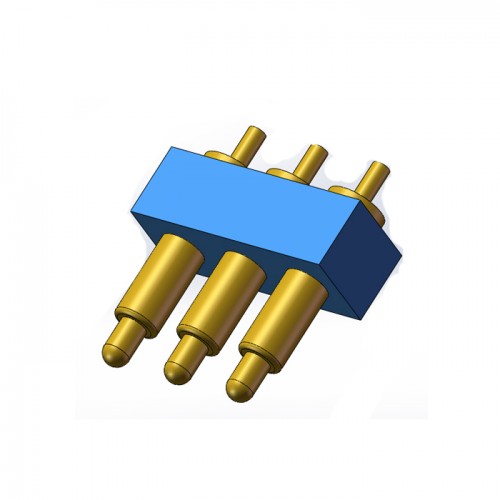 插板式（DIP） pogo pin2.0mm间距弹簧针连接器军事电子镀金黄铜