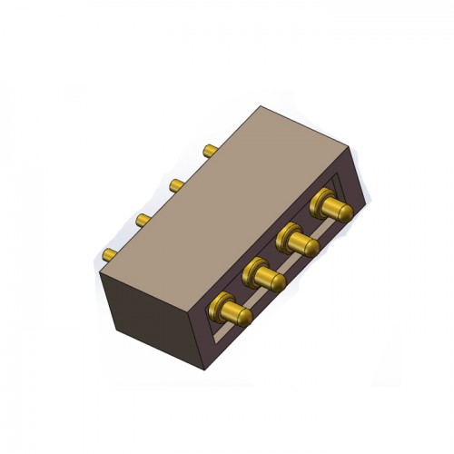 pogo pin5.08mm间距弹簧针连接器镀金黄铜充电军工通讯