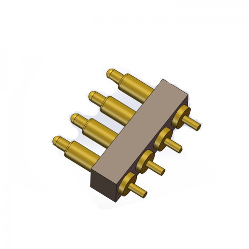 螺纹式 pogo pin长条形磁吸连接器照相机镀金黄铜